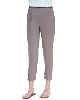 Womens Stone Solid Easy Pleat Pants, Light Gray   Free People   Lt grey (SMALL)