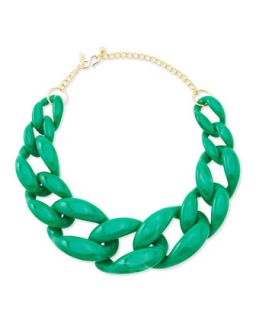 Green Link Necklace   Kenneth Jay Lane   Green