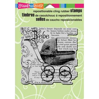 Stampendous Cling Rubber Stamp 5.5inx4.5in Sheet baby Elements