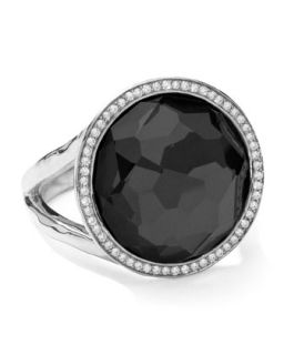 Stella Lollipop Ring in Hematite & Diamonds, 0.23ct   Ippolita   Silver (8)