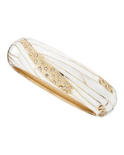 Wide Insect Wing Bangle, White   Sequin   White