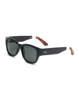 Plastic Rectangular Sunglasses, Black   TOMS Eyewear   Black