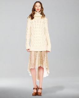 Womens Chantilly Lace Skirt   Michael Kors   Gold (4)