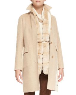 Womens Winter Lanford Cashmere Coat   Loro Piana   Tapioca (46/10)