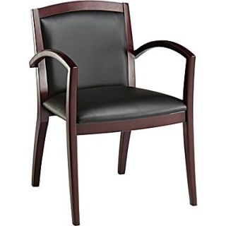 Alera Reception Lounge Soft Touch Leather Guest Chair, Black, 19 Seat Height