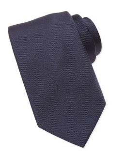 Mens Silk Faille Tie, Blue   Brioni   Navy