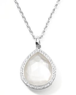 Stella Teardrop Pendant Necklace in Mother of Pearl with Diamonds   Ippolita  