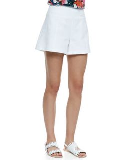 Womens Hideaway Wide Leg Pique Shorts   Nanette Lepore   White (6)