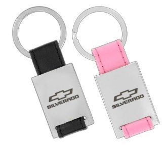 Chevrolet Silverado His and Hers Key Chain Set of 2 (Chrome and Brushed Finished Metal) Automotive