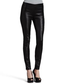 Womens Leather Leggings with Elastic Waist   J Brand Jeans   Black (SMALL)