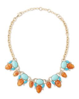 Clustered Crystal Statement Necklace   Lee Angel   Red