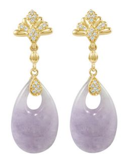 18k Diamond & Lavender Jade Earrings   Lagos   Lavender (18k )