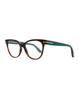Rectangle Optical Fashion Glasses, Havana   Tom Ford   Havana