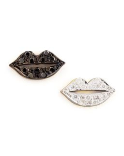 Mini Diamond Lip Stud Earrings   Kacey K   Gold