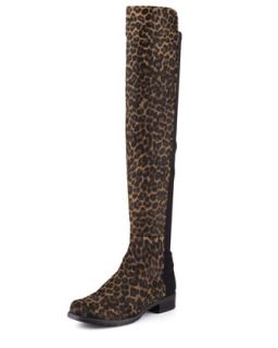 50/50 Calf Hair Over the Knee Boot   Stuart Weitzman   Leopard (36.5B/6.5B)