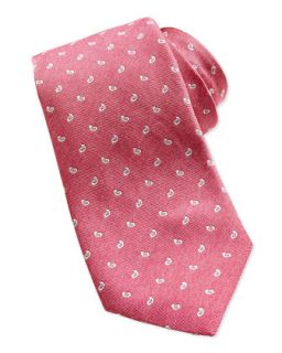 Mens Paisley Silk Twill Tie, Pink   Isaia   Pink
