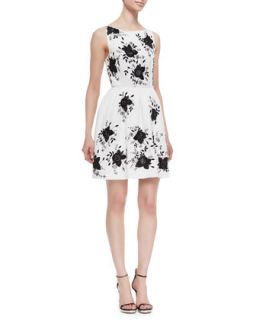Womens Lillyanne Embellished Cutout Dress   Alice + Olivia   Off white/Black