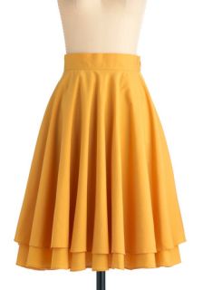 Essential Elegance Skirt in Yellow  Mod Retro Vintage Skirts