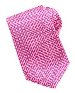 Mens Oval Print Silk Tie, Pink   Isaia   Pink