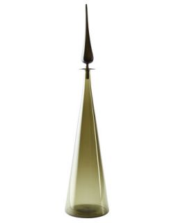 Bronze Straight Cone Flask with Pointed Stopper   Joe Cariati Glass
