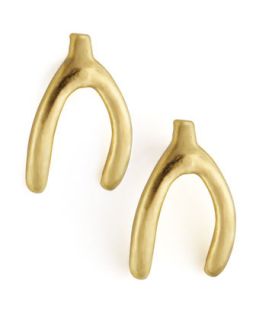 Golden Wishbone Stud Earrings   Dogeared   Gold