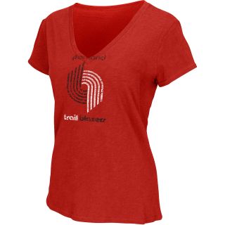 G III Womens Portland Trail Blazers Slub V Neck Short Sleeve T Shirt   Size L,