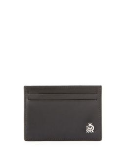 Mens Wessex Simple Card Case, Black   Alfred Dunhill   Red