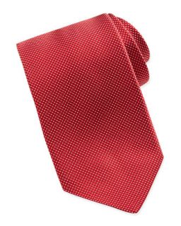Mens Tonal Stitched Silk Tie, Red   Brioni   Red