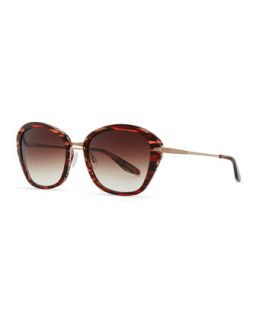 Farr Marbled Acetate & Metal Butterfly Sunglasses, Red   Barton Perreira  