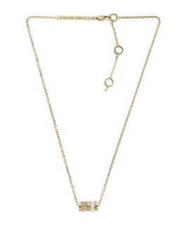 Pave Barrel Pendant Necklace, Golden   Michael Kors   Gold
