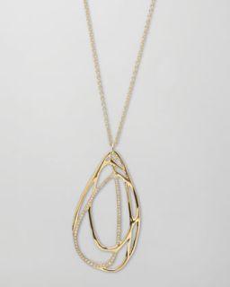 Drizzle 18k Gold Pave Diamond Teardrop Necklace   Ippolita   Gold (18k )