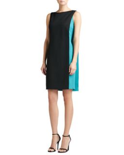 Womens Doubleface Two Toned Milano Knit Fitted Dress   St. John Collection  