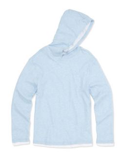 Double Layer Hoodie, Blue, 4 7   Vince