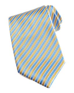Mens Striped Silk Tie, Yellow/Blue   Stefano Ricci   Yellow blue