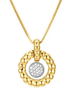 18k Bedeg Pave Diamond Circle Pendant Necklace   John Hardy   (18k )