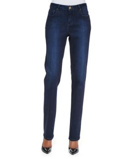Womens Madison Straight Leg Luxe Denim Jeans, Draper   Christopher Blue  