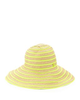 Womens Gelato Striped Floppy Hat   Seafolly   Fluoro yellow (ONE SIZE)