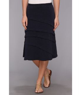 Mod o doc Slub Jersey Asymmetrical Pleated Skirt Womens Skirt (Blue)