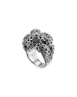 Classic Chain Silver Braided Ring, Large   John Hardy   Silver (7)