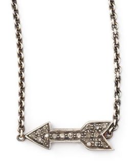 Diamond Arrow Pendant Necklace, 26L   Zoe Chicco   Silver