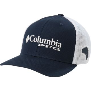 COLUMBIA Mens PFG Mesh Cap   Size L/xl, Midnight Navy/white