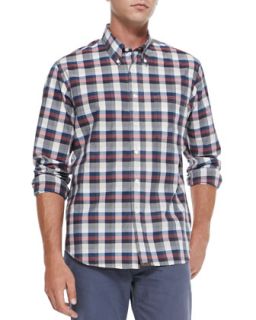 Mens Tuscumbia Plaid Button Down Shirt, Red   Billy Reid   Red (SMALL)