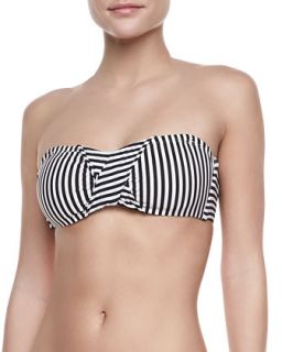 Womens Kari Striped Bandeau Swim Top   Saha   Blk/White stripes (MEDIUM)