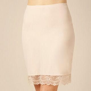 Natural lace trimmed Invisible half slip