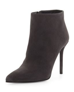 Hitimes Suede Bootie, Anthracite (Made to Order)   Stuart Weitzman   Anthracite