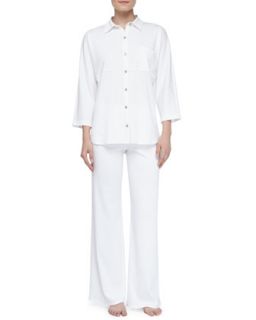 Womens Bliss Pima Tunic Pajamas, White   Natori   White (X SMALL)