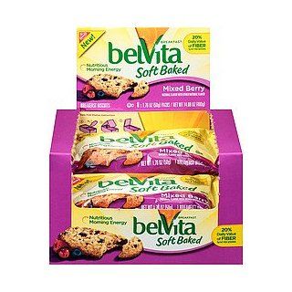 TJ5 Belvita Mixed Berry Soft Baked Breakfast Biscuits Nutritious Morning Energy   8 Packs of 1.76 Oz  Grocery & Gourmet Food