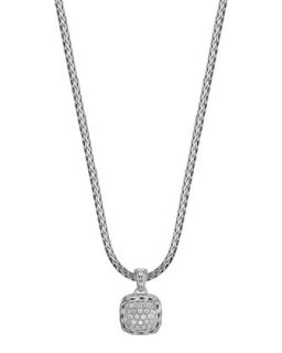 Batu Chain Diamond Pendant Necklace   John Hardy   Silver