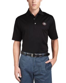 Mens Georgia Gameday Polo College Shirt, Black   Peter Millar   Black (LARGE)