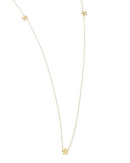 Long Mini Flower Necklace, 37L   Jennifer Zeuner   Gold